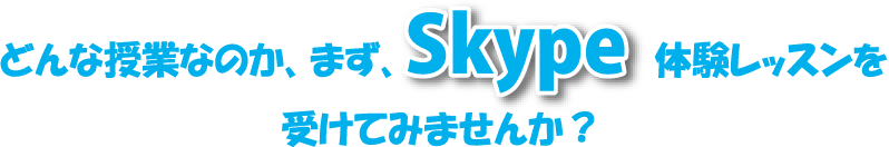 どんな授業なのか、まず、Skype体験レッスンを受けてみませんか?